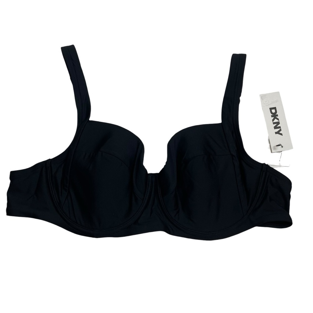 DKNY Balconette Molded Underwire Bikini Top Black XXL New